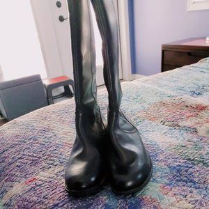 Black Ugg Knee High Boots with Back Zip